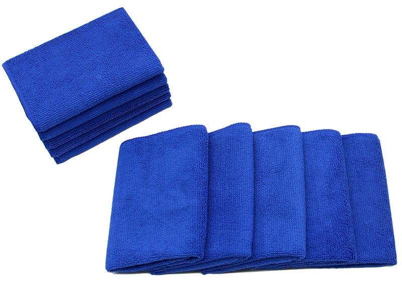 VeraSong Microfiber Dish Cloths Fast Drying Kitchen Cleaning Cloth Dish Rags Dust Cloths Ultra Absorbent Lint Free Washcloths 12inch x 12inch 10 Pack Dark Blue - Image 3